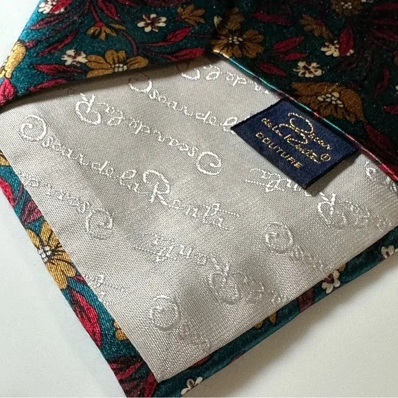 Vintage Oscar de la Renta Couture Men's Neck Tie – Silk Velour, GORGEOUS !! - Picture 4 of 11